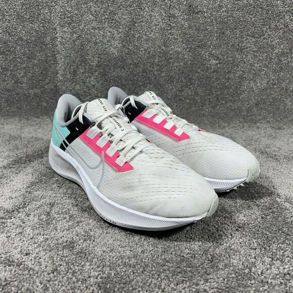 Nike Air Zooom Pegasus 38 CW7356-102 Mens Size 11 White Teal Running Shoes Used - Picture 2 of 12